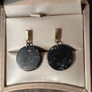 Elegant Black and Gold Toned Earrings